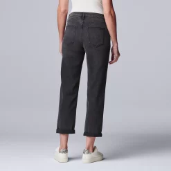 Women's Simply Vera Vera Wang Relaxed Boyfriend Jean Capri -SIMPLY VERA VERA WANG Sales 5257118 ALT