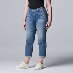 Women's Simply Vera Vera Wang Relaxed Boyfriend Jean Capri -SIMPLY VERA VERA WANG Sales 5257118 Cerritos