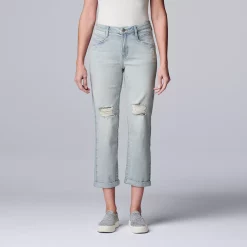 Women's Simply Vera Vera Wang Relaxed Boyfriend Jean Capri -SIMPLY VERA VERA WANG Sales 5257118 Joline