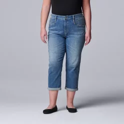 Plus Size Simply Vera Vera Wang Relaxed Boyfriend Crop Jeans -SIMPLY VERA VERA WANG Sales 5261351 Cerritos