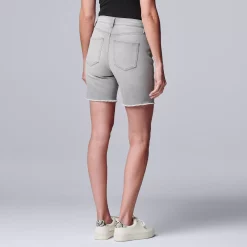Women's Simply Vera Vera Wang High-Waisted 7" Bermuda Denim Shorts -SIMPLY VERA VERA WANG Sales 5262173 ALT