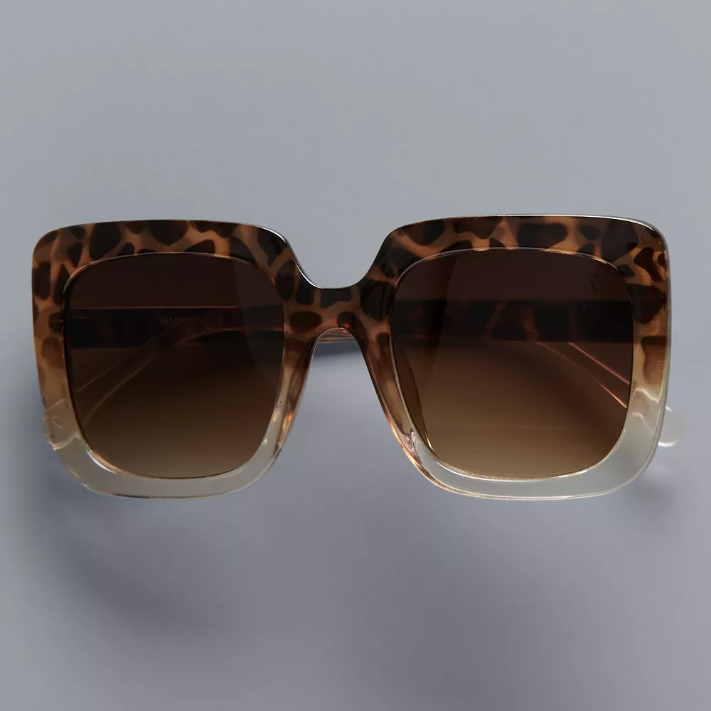 Women's Simply Vera Vera Wang 55mm Symone Square Plastic 4 Women's Simply Vera Vera Wang 55mm Symone Square Plastic - Image 2