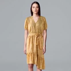 Women's Simply Vera Vera Wang Puff Sleeve Asymmetrical Dress