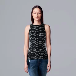 Simply Vera Vera Wang Essential Tank -SIMPLY VERA VERA WANG Sales 5518644 Wavy Dye Stripe