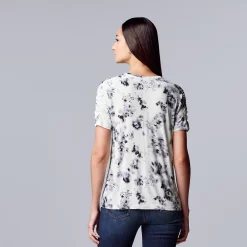 Women's Simply Vera Vera Wang Ruched Sleeve Tee -SIMPLY VERA VERA WANG Sales 5518759 ALT