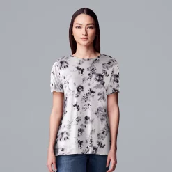 Women's Simply Vera Vera Wang Ruched Sleeve Tee -SIMPLY VERA VERA WANG Sales 5518759 Faded Blooms