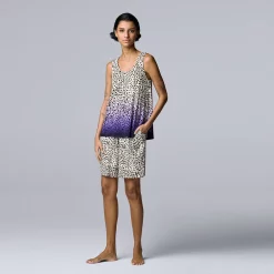 SIMPLY VERA VERA WANG Sales 31 Women's Simply Vera Vera Wang Pajama Tank Top & Bermuda Pajama Shorts Sleep Set