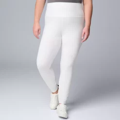 Plus Size Simply Vera Vera Wang Live-In High Rise Shaping Leggings -SIMPLY VERA VERA WANG Sales 5526441 White