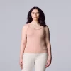 Women's Simply Vera Vera Wang Solid Lace Trimmed Tank -SIMPLY VERA VERA WANG Sales 5535059 Pierre Peach