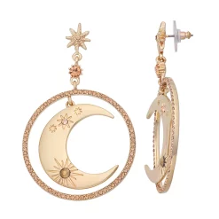 Simply Vera Vera Wang Gold Tone Simulated Crystal Moon Orbital Earrings