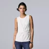 Women's Simply Vera Vera Wang Twist-Front Tank -SIMPLY VERA VERA WANG Sales 5561348 Modern White