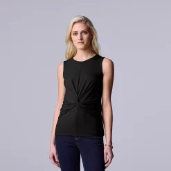 Women's Simply Vera Vera Wang Twist-Front Tank -SIMPLY VERA VERA WANG Sales 5561348 Vera Black