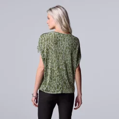 Women's Simply Vera Vera Wang Ruched-Shoulder Dolman Tee -SIMPLY VERA VERA WANG Sales 5561866 ALT