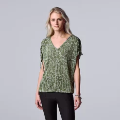 Women's Simply Vera Vera Wang Ruched-Shoulder Dolman Tee -SIMPLY VERA VERA WANG Sales 5561866 Distressed Croc