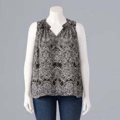 Plus Size Simply Vera Vera Wang Pintuck Sleeveless Top -SIMPLY VERA VERA WANG Sales 5564675 Floral Lace B