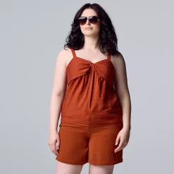 Women's Simply Vera Vera Wang High-Rise Paperbag Waist Shorts -SIMPLY VERA VERA WANG Sales 5568343 ALT2