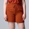 Women's Simply Vera Vera Wang High-Rise Paperbag Waist Shorts -SIMPLY VERA VERA WANG Sales 5568343 Rusty Copper