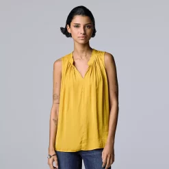Women's Simply Vera Vera Wang Pleated Tank -SIMPLY VERA VERA WANG Sales 5568467 Golden Ticket