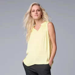 Women's Simply Vera Vera Wang Pleated Tank -SIMPLY VERA VERA WANG Sales 5568467 Real Lemon