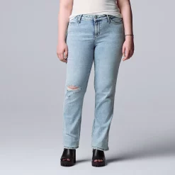 Women's Simply Vera Vera Wang Relaxed Straight Jeans -SIMPLY VERA VERA WANG Sales 5576607 ALT2