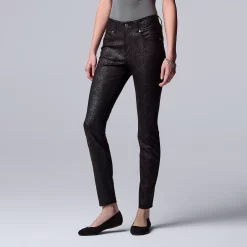 Women's Simply Vera Vera Wang High-Rise Ponte Skinny Pants -SIMPLY VERA VERA WANG Sales 5577522 Black Pythons