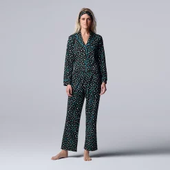 Women's Simply Vera Vera Wang Cozy 3-pc. Long Sleeve Pajama Set & Matching Headband -SIMPLY VERA VERA WANG Sales 5582800 ALT2