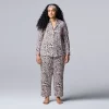 Plus Size Simply Vera Vera Wang Cozy 3-pc. Long Sleeve Pajama Shirt, Pajama Pants & Matching Headband Sleep Set -SIMPLY VERA VERA WANG Sales 5582802 White Animal