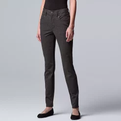 Petite Simply Vera Vera Wang High-Waisted Seamed Ponte Skinny Pants