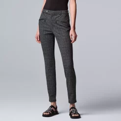 Petite Simply Vera Vera Wang High-Waisted Seamed Ponte Skinny Pants -SIMPLY VERA VERA WANG Sales 5586452 Grey Plaid