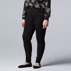 Petite Simply Vera Vera Wang High-Waisted Seamed Ponte Skinny Pants -SIMPLY VERA VERA WANG Sales 5586452 Vera Black