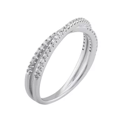 Simply Vera Vera Wang 14k White Gold 1/4 Carat Diamond Crisscross Wedding Ring -SIMPLY VERA VERA WANG Sales 5677743 ALT