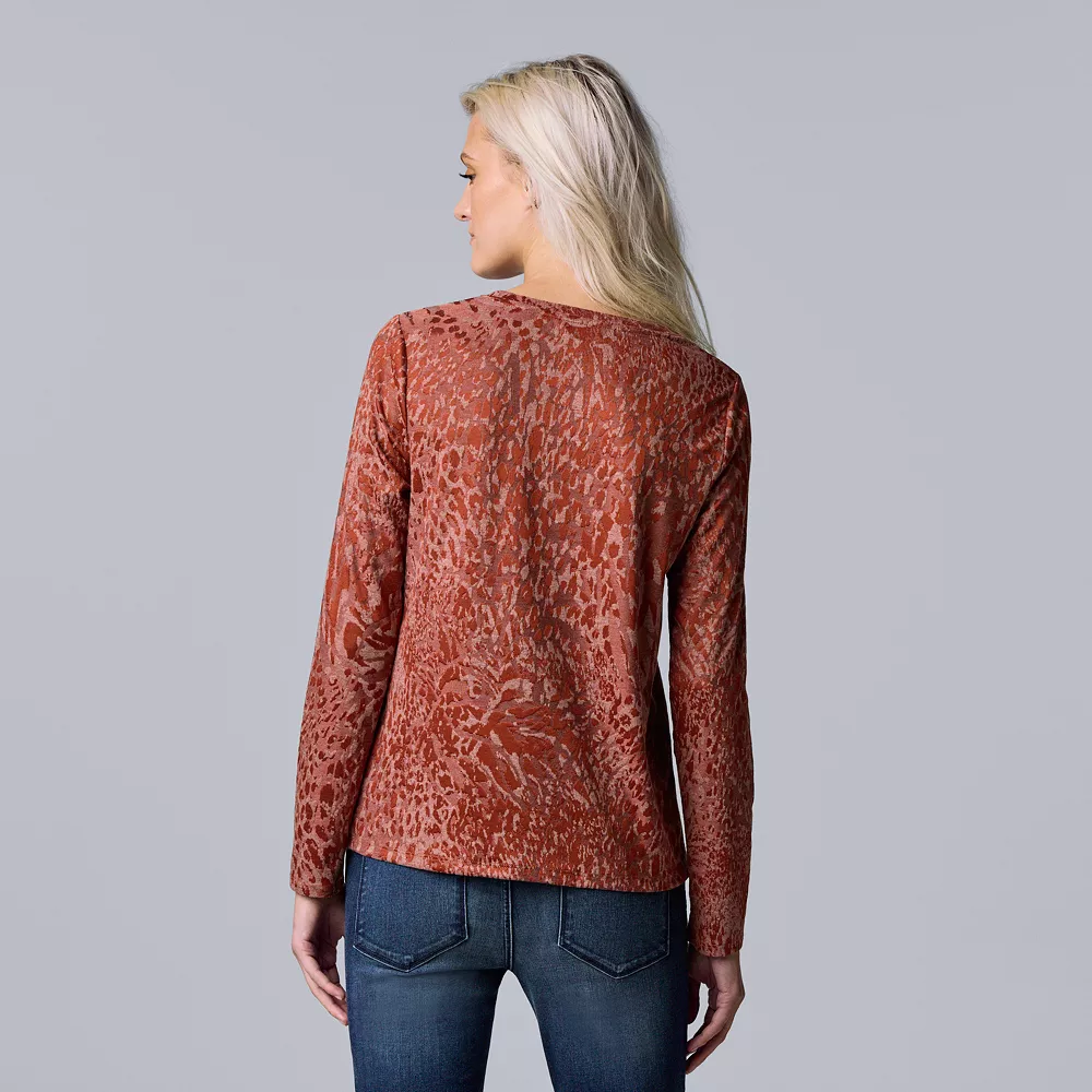 Women's Simply Vera Vera Wang Textured Crewneck Tee 14 Women's Simply Vera Vera Wang Textured Crewneck Tee - Image 12