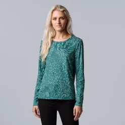 Women's Simply Vera Vera Wang Textured Crewneck Tee 20 Women's Simply Vera Vera Wang Textured Crewneck Tee -SIMPLY VERA VERA WANG Sales 5684498 Dark Teal
