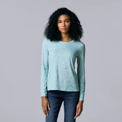 Women's Simply Vera Vera Wang Textured Crewneck Tee 21 Women's Simply Vera Vera Wang Textured Crewneck Tee -SIMPLY VERA VERA WANG Sales 5684498 Seattle Sky