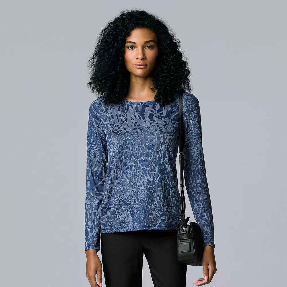 Women's Simply Vera Vera Wang Textured Crewneck Tee 3 Women's Simply Vera Vera Wang Textured Crewneck Tee