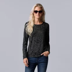 Women's Simply Vera Vera Wang Textured Crewneck Tee 18 Women's Simply Vera Vera Wang Textured Crewneck Tee -SIMPLY VERA VERA WANG Sales 5684498 Vera Black