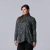 Plus Size Simply Vera Vera Wang Cozy Asymmetrical-Hem Top -SIMPLY VERA VERA WANG Sales 5690726 Graphic Lace C