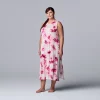 Plus Size Simply Vera Vera Wang Maxi Chemise -SIMPLY VERA VERA WANG Sales 5702047 Lt Pink Floral
