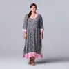 Plus Size Simply Vera Vera Wang 3/4 Sleeve Maxi Caftan