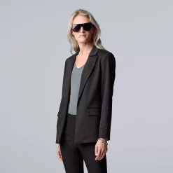 Women's Simply Vera Vera Wang Ponte Blazer -SIMPLY VERA VERA WANG Sales 5787705 Broken Herringbone