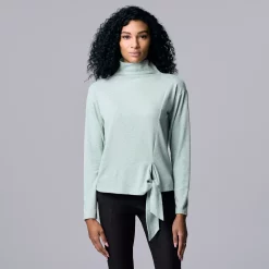 Women's Simply Vera Vera Wang Cozy Knot-Front Top -SIMPLY VERA VERA WANG Sales 5790635 Mint Frost Heather