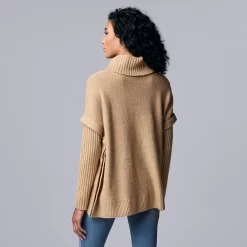 Women's Simply Vera Vera Wang Traveling Cable-Knit Poncho Sweater -SIMPLY VERA VERA WANG Sales 5797212 ALT