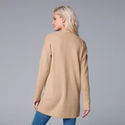 Women's Simply Vera Vera Wang Braided Long Cardigan Sweater -SIMPLY VERA VERA WANG Sales 5798421 ALT