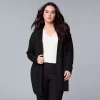 Women's Simply Vera Vera Wang Braided Long Cardigan Sweater -SIMPLY VERA VERA WANG Sales 5798421 Vera Black