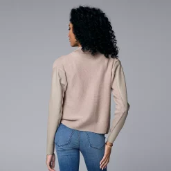 Women's Simply Vera Vera Wang Draped Open-Front Cardigan -SIMPLY VERA VERA WANG Sales 5799910 ALT