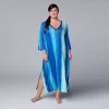 Plus Size Simply Vera Vera Wang Maxi Caftan -SIMPLY VERA VERA WANG Sales 5809679 Blue Stripe