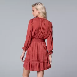 Women's Simply Vera Vera Wang Ruffle Shirt Dress -SIMPLY VERA VERA WANG Sales 5836918 ALT