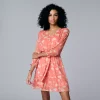 Women's Simply Vera Vera Wang Ruffle Shirt Dress -SIMPLY VERA VERA WANG Sales 5836918 Stem Floral E
