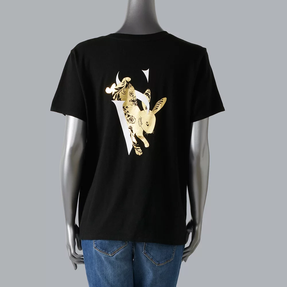 Women's Simply Vera Vera Wang Foiled Rabbit Lunar New Year Graphic Tee 4 Women's Simply Vera Vera Wang Foiled Rabbit Lunar New Year Graphic Tee - Image 2