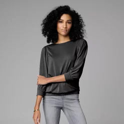 Women's Simply Vera Vera Wang Banded-Hem Draped Top 12 Women's Simply Vera Vera Wang Banded-Hem Draped Top -SIMPLY VERA VERA WANG Sales 5841061 Vera Black
